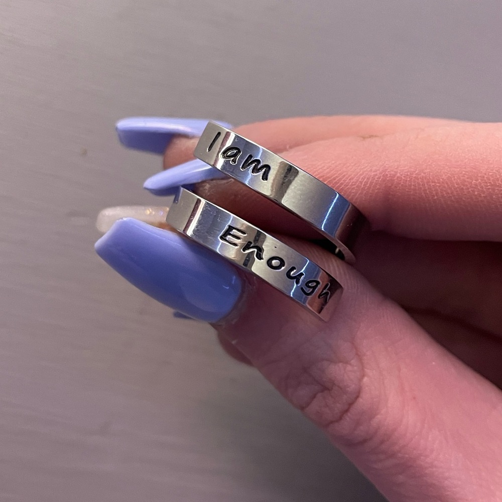 Sterling Silver “I Am Enough” Adjustable Ring